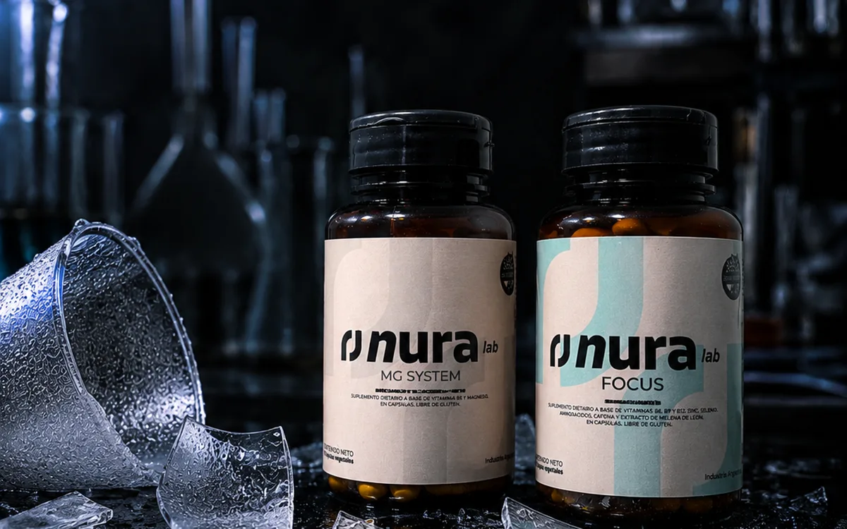 NuraLab — sistema visual suplementos deportivos — diseño Ana Clara Toscani Boccardo